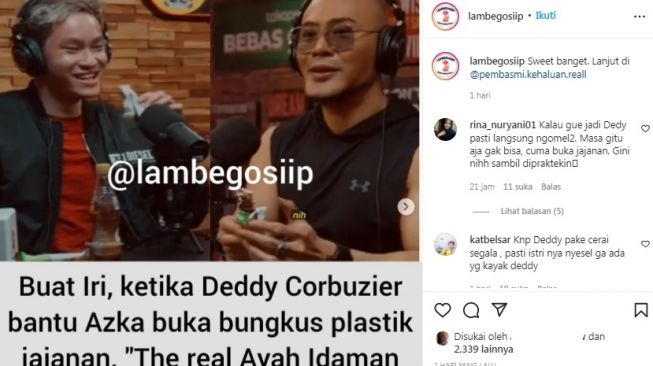 Unggahan soal Deddy Corbuzier [Instagram/@lambegosiip]