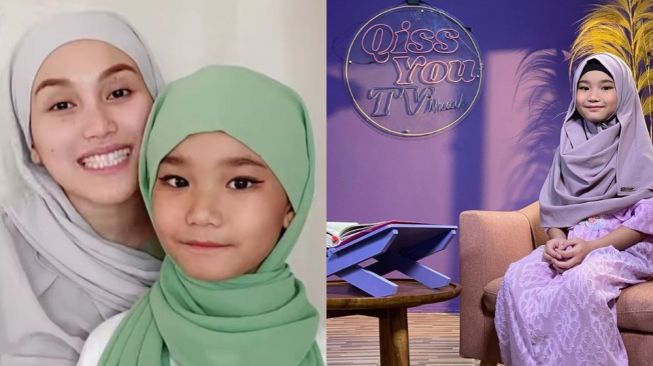 7 Potret Bilqis Isi Acara Doa Anak, Gaya Hijabnya Gemes Banget!