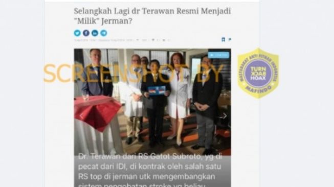 CEK FAKTA: Beredar Informasi Dokter Terawan Akan Jadi Milik Jerman, Benarkah?