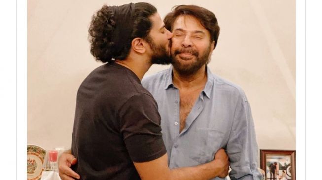 Dulquer Salmaan dan ayahnya (Instagram/@dqsalmaan)