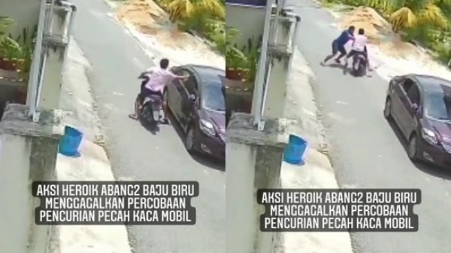 Viral Aksi Heroik Pria Gagalkan Pencurian Pecah Kaca Mobil, Pencuri Malah Kabur Tinggalkan Motornya