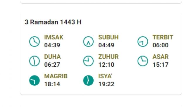 Jadwal Berbuka dan salat di Batam 