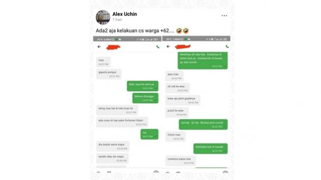 Driver ojek online diminta menjadi mata-mata untuk mengawasi pacar pelanggannya. (Facebook/@lambeonlen)