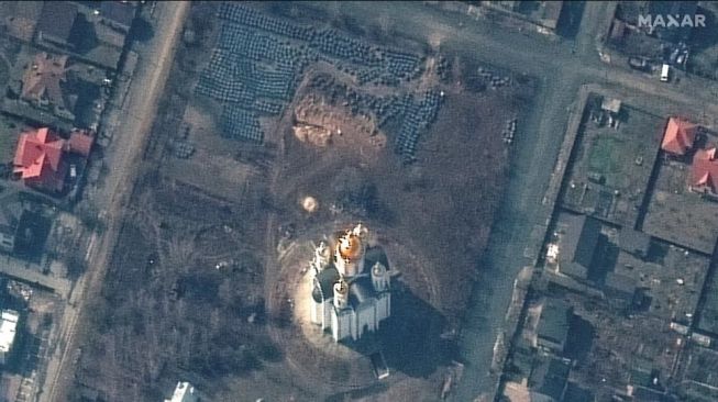 Penampakan Kuburan Massal di Ukraina Tertangkap Citra Satelit, Miris