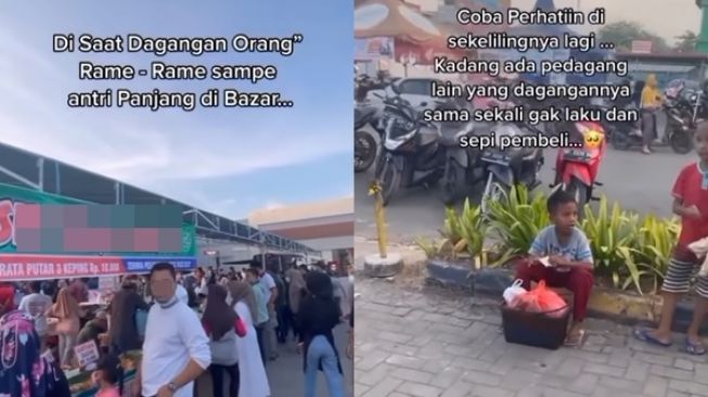 Nyesek, Lapak Penjual Lain Ramai Pembeli, Dagangan Anak Kecil Ini Sepi Bikin Warganet Iba