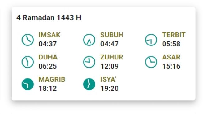 Jadwal Imsakiyah dan salat Subuh di Tanjungpinang