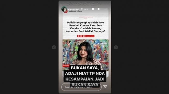 Tangkapan layar video Instagram Story Muis Ceska. [Instagram/@muisceska]