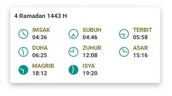 Jadwal Berbuka dan salat di Bintan