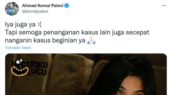 Tangkapan layar akun Twitter Kemal Pahlevi