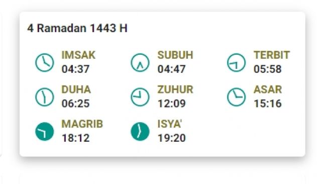 Jadwal Berbuka dan salat di Batam