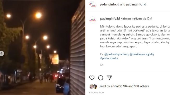 Heboh Video Tawuran di Bypass Ketaping Menuju Kampus Unand, Netizen Desak Polresta Padang Turun Tangan