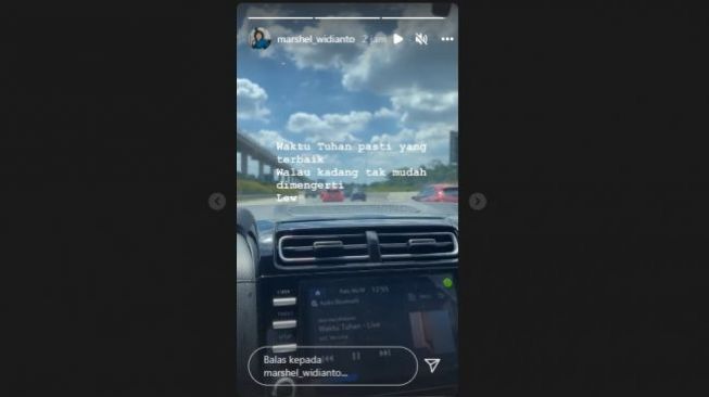 Tangkapan layar Instastory Marshel Widianto