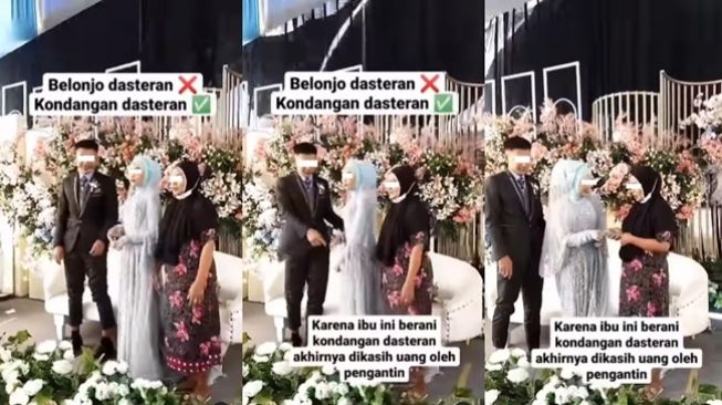 Viral Ibu-ibu Datang Kondangan Cuma Pakai Daster, Malah Dapat Hadiah Uang Saat Foto Bareng Pengantin