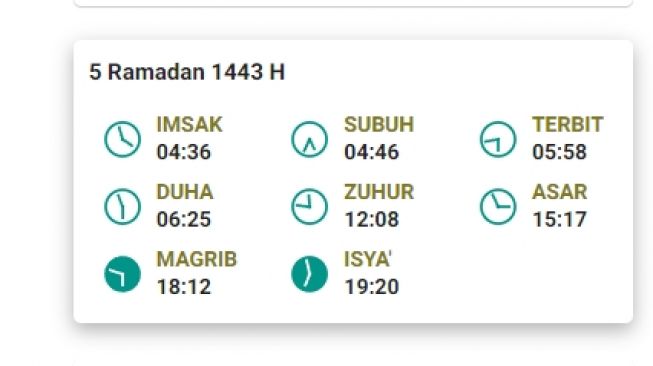 Jadwal Imsakiyah dan salat Subuh di Tanjungpinang