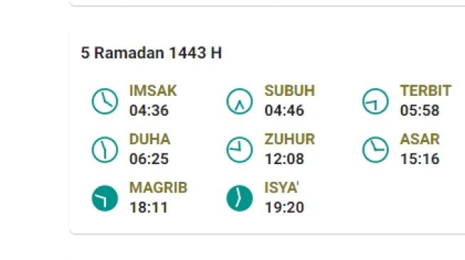 Jadwal Berbuka dan salat di Bintan