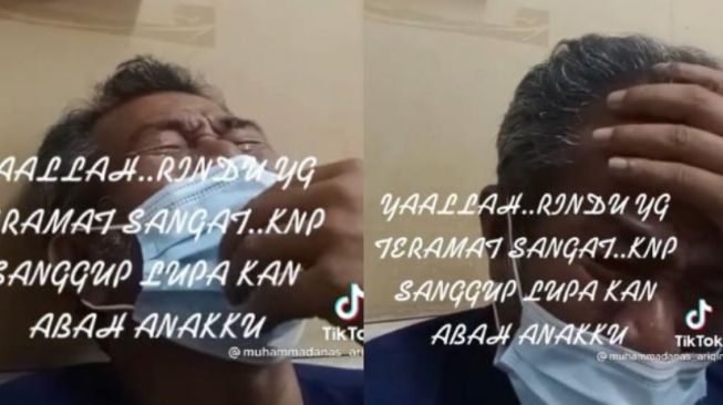 Diceraikan Istri saat Koma dan Kontak WhatsApp Diblokir Anak, Bapak Ini Menangis karena Rindu (TikTok)