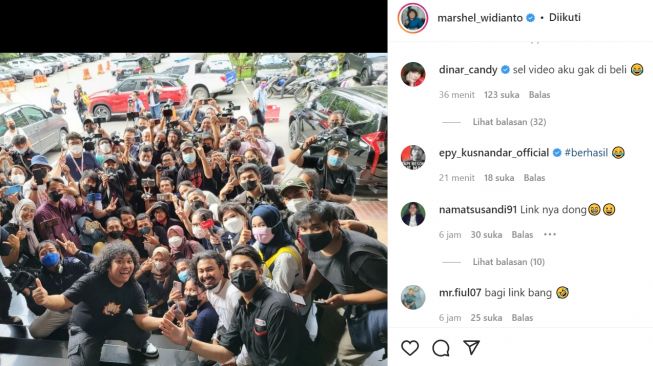 Tangkapan layar akun Marshel Widianto 