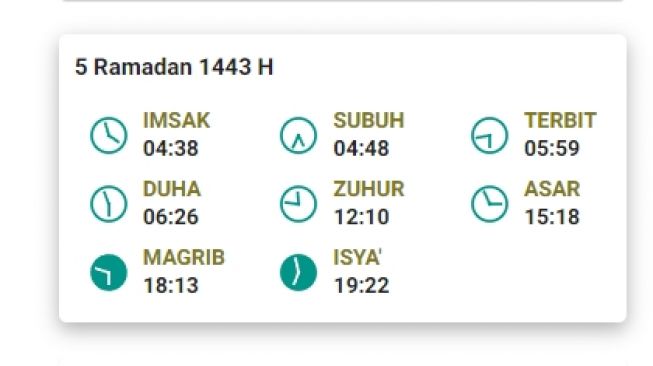 Jadwal Berbuka dan salat di Batam