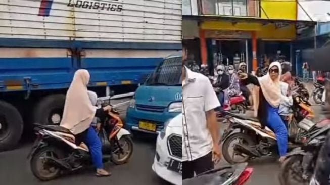 Emak-Emak Berkacamata Hitam Ngamuk Ditegur Gegara Lawan Arah, Warganet: Angkotnya Harus Minta Maaf