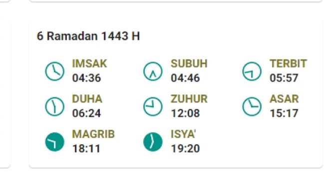 Jadwal Berbuka dan salat di Bintan