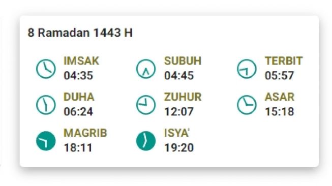 Jadwal Imsakiyah dan salat Subuh di Tanjungpinang