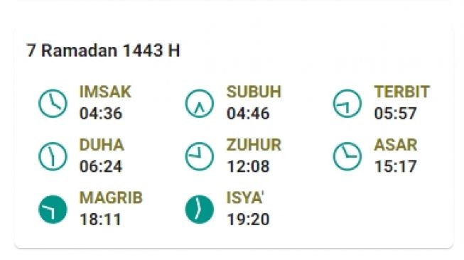 Jadwal Imsakiyah dan salat Subuh di Tanjungpinang