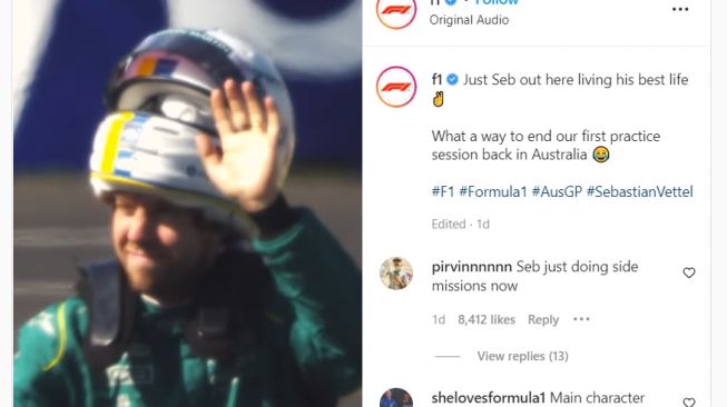 Sebastian Vettel dikenai denda usai menunggangi Suzuki Address di atas sirkuit (Instagram)