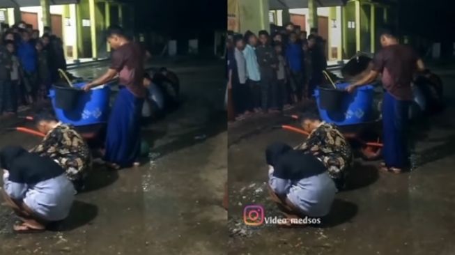 Viral Video Santri Disiram Air Comberan, Diduga Hukuman karena Tepergok Pacaran