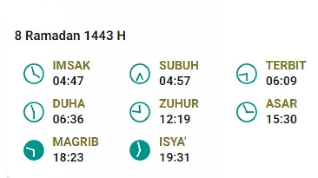 Jadwal Imsakiyah di Pekanbaru