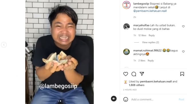 Komika Arif Alfiansyah parodikan video Ustaz Yusuf Mansur [Instagram/@lambegosiip]