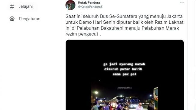 Viral Video Bus yang Diduga Angkut Mahasiswa Dipaksa Putar Balik di Bakauheni, Polisi: Hoaks