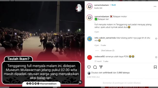 Balap Lari Pas Sahur Terjadi di Kukar, Museum Mulawarman Arenanya, Warganet Nyinyir: Udah Kayak PON