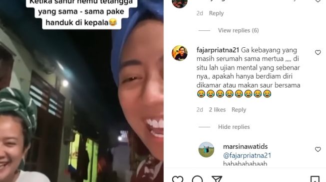 Viral Video Dua Cewek Ini Ngakak Ketemu Habis Keramas Sebelum Sahur, Publik: Habis Vaksin