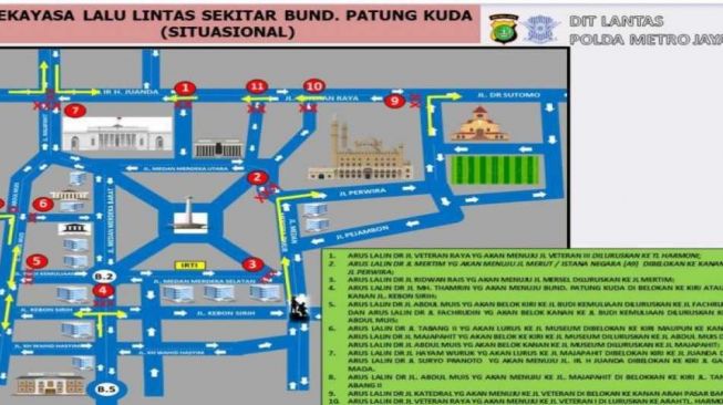 Saat Demo BEM-SI, Ini Jalur Rekayasa Lalu Lintas di Istana Negara