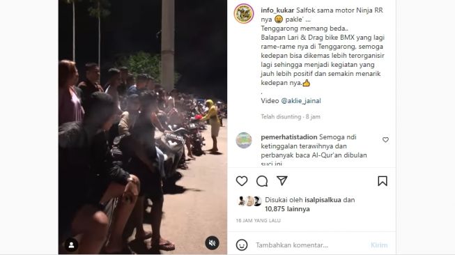 Makin Ramai, Balapan Lari dan Drag Bike BMX di Tenggarong, Warganet Sindir Soal Tarawih
