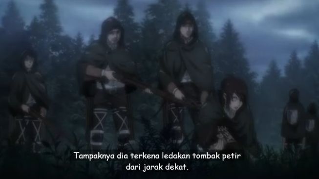 Contoh subtitle bahasa Indonesia dalam Attack On Titan The Final Season Part 2   [screenshot bilibili tv]