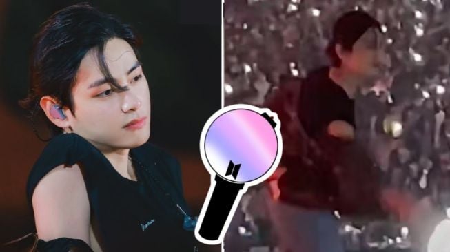 V BTS Berikan ARMY Bomb kepada Penggemar yang Tidak Memilikinya Saat Konser