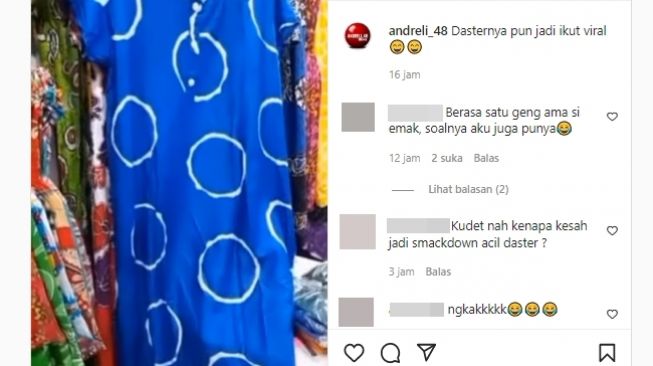 Emak-emak berdaster biru smackdown pencuri HP, dasternya kini ikut viral. (Instagram/@andreli_48)