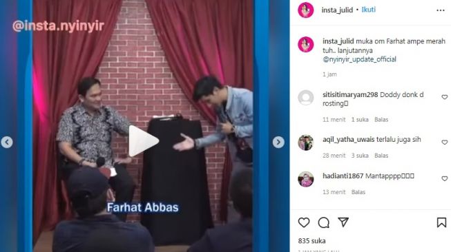 Unggahan soal Farhat Abbas [Instagram/@insta_julid]