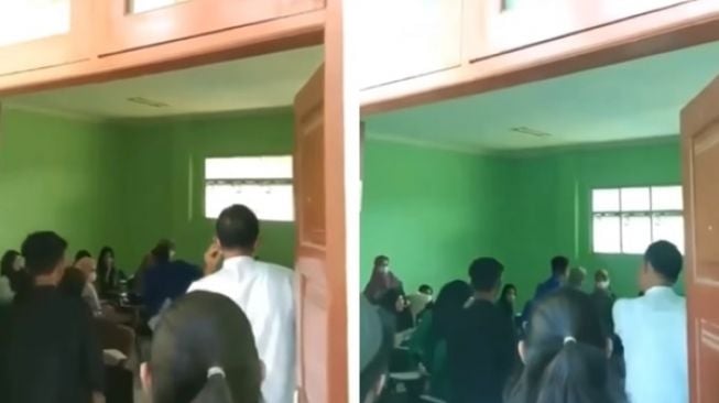 Mahasiswa Ngamuk Ajak Teman yang Lagi Belajar di Kelas Ikut Demo (instagram/@fakta.indo)