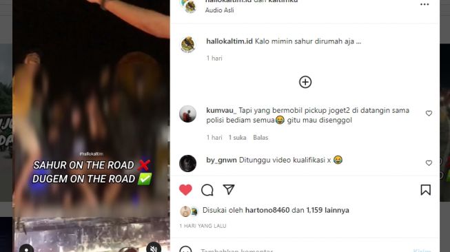 Viral! Bukannya Sahur, Pemuda-pemudi di Samarinda Ramai Lakukan Dugem On The Road, Warganet: Miris