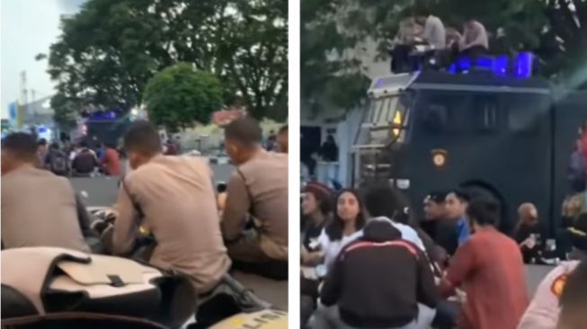 Viral Polisi dan Mahasiswa Pendemo Buka Puasa Bareng di Jalan, Publik Adem Lihatnya