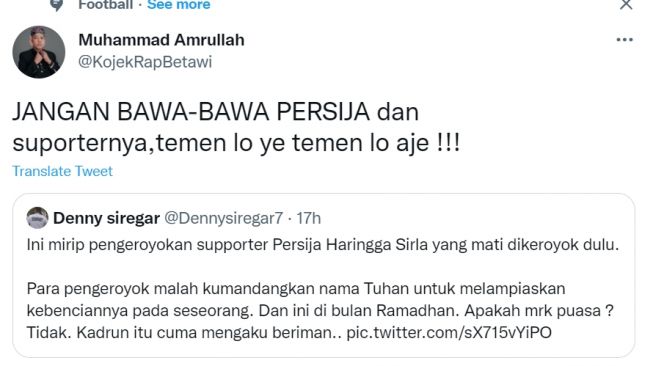 Tangkapan layar akun @KojekRapBetawi