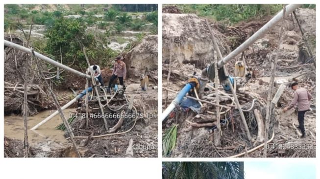 Aktifitas PETI di Dua Desa Kecamatan Singingi Kembali Ditertibkan