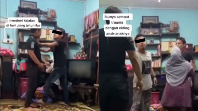 Prank Berkelahi di Rumah untuk Kejutan Ultah Ibu, Aksi Sekeluarga ini Tuai Perdebatan: Kasihan, Ortu Senam Jantung