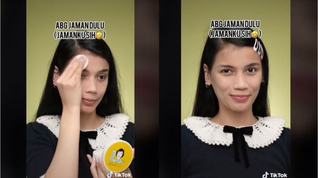 Perbandingan Makeup ABG Zaman Now dan Zaman Dulu (tiktok.com/sabrinachairunnisa_)