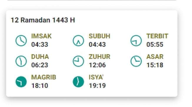 jadwal imsakiyah dan salat subuh di Bintan