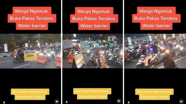 Warga mengamuk dan membubarkan paksa demo mahasiswa di Kota Bogor. (Instagram/@sisiterangofficial)