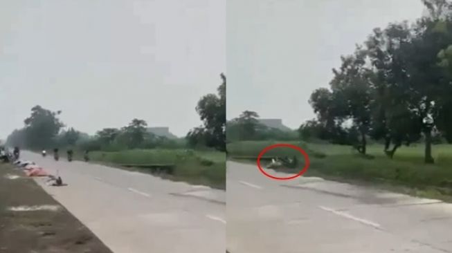 Viral Pemuda Balapan Liar di Jalanan, Ending Mengenaskan Kecebur Sungai