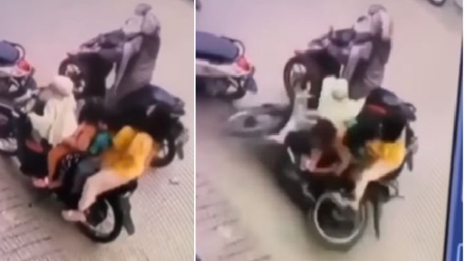 Viral Aksi Bocil Jajal Naik Honda Revo Bonceng 5, Endingnya Bikin Nyesek